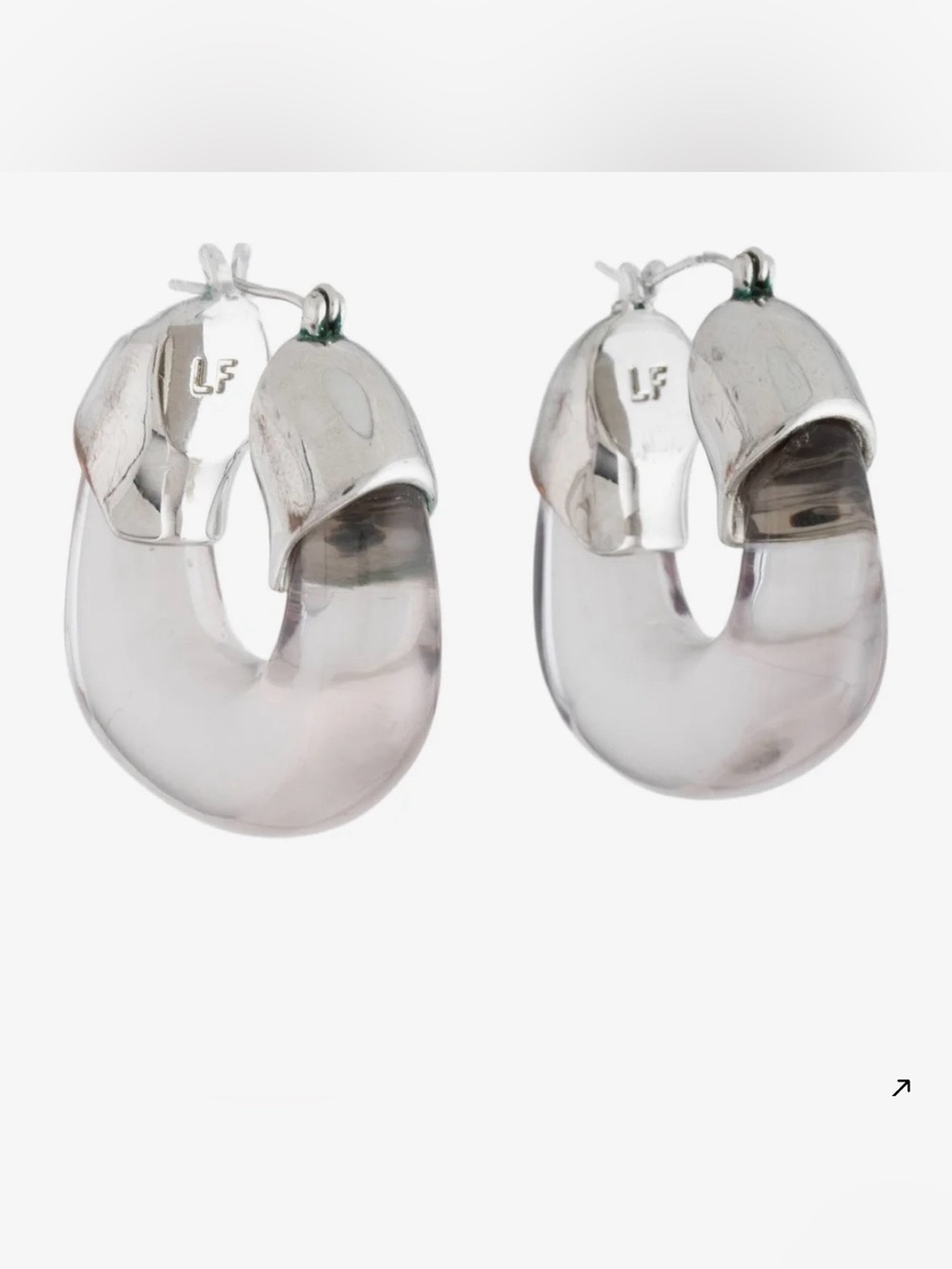 Lizzie Fortunato Clear Resin and Silver-Tone Hoop Earrings